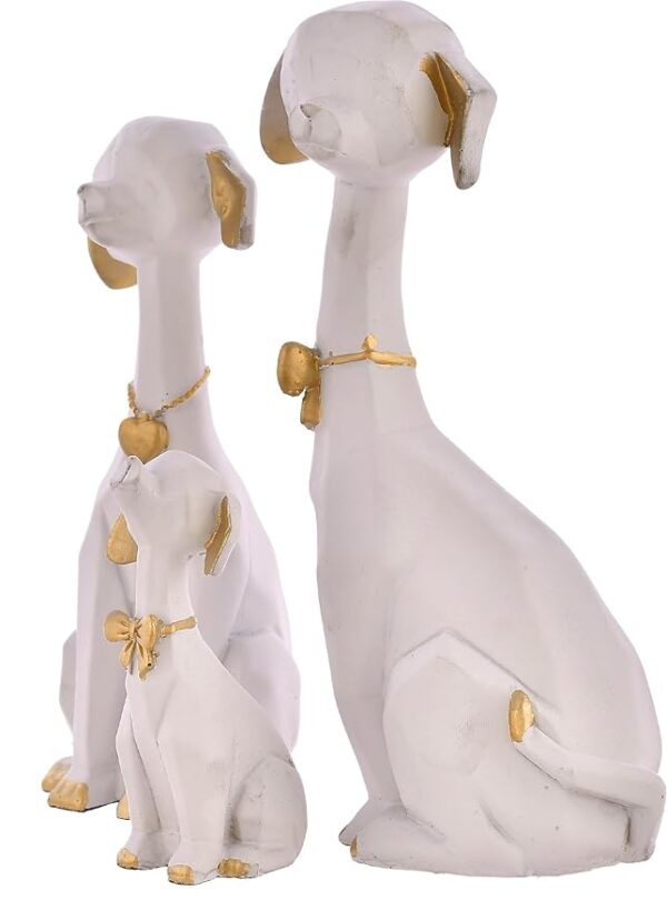 Elegant Dog Family Sculpture - Image 4