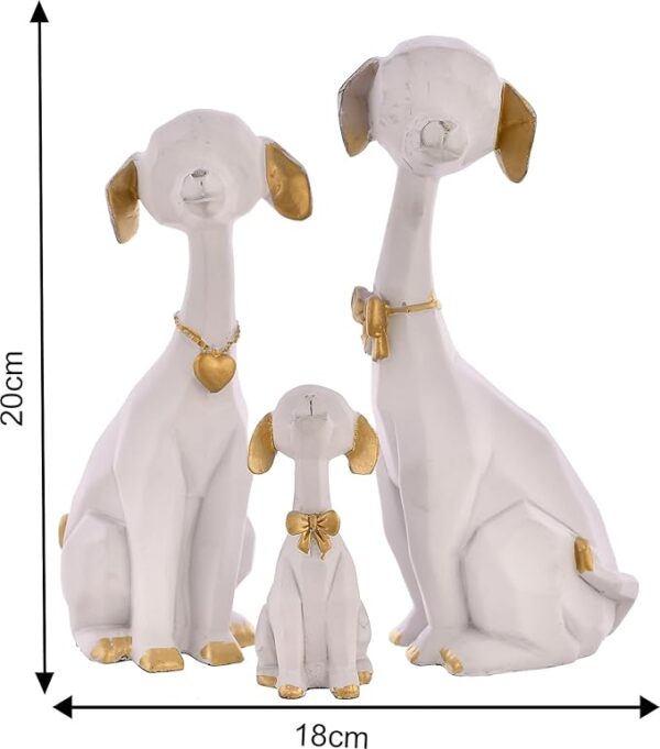 Elegant Dog Family Sculpture - Image 2