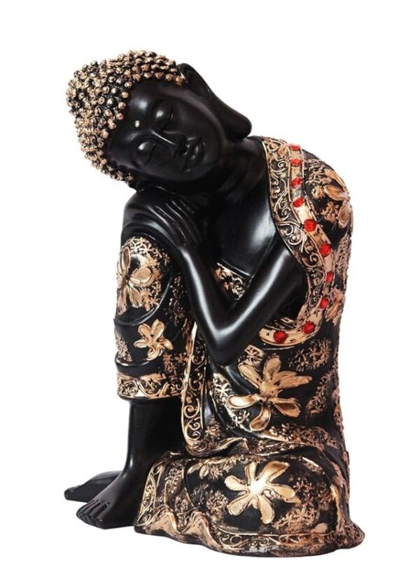 Black Golden Thinking Lord Buddha Showpiece Gifting Someone Special Decorative Showpiece for Living Room/Office Decor/Home Decor/Statue - Image 5
