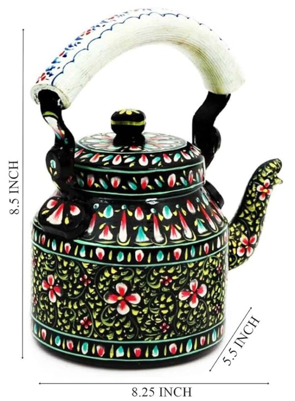 Handpainted Traditional Aluminium Colourfull Decorative Tea Kettle - Image 2