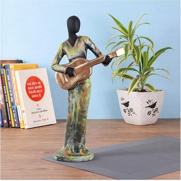 Handpainted Polyresin Human Musician Statue