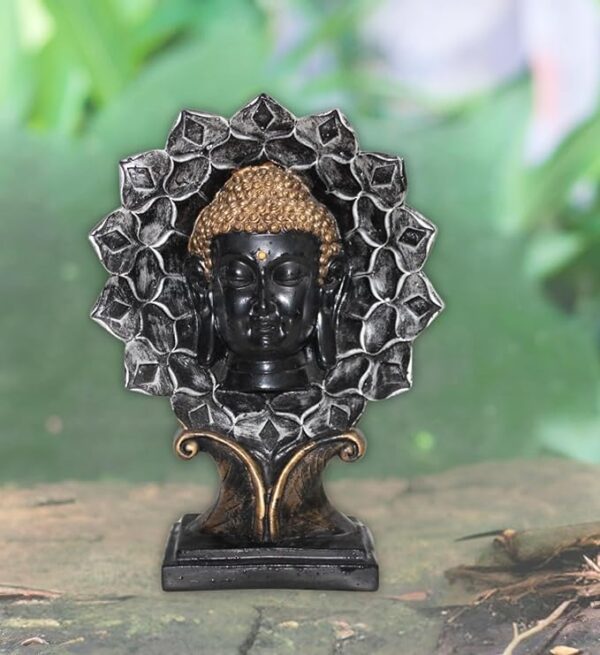 Elegant Buddha Face Statue for Home Decor - Serene Figurine Showpiece for Living Room, Office, and Meditation Space