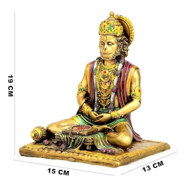 Handcrafted Antique Finish Lord Hanuman Figurine - Image 3