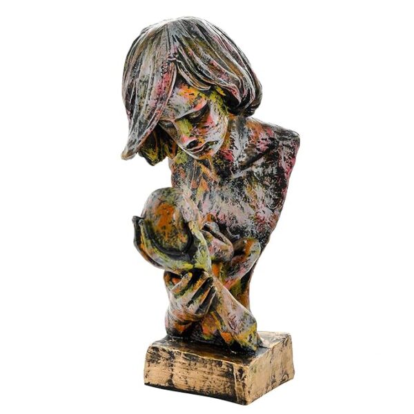 Handpainted Decorative Family Figurine - Antique Human Face Idols & Showpiece for Home Decor and Gifting - Image 2