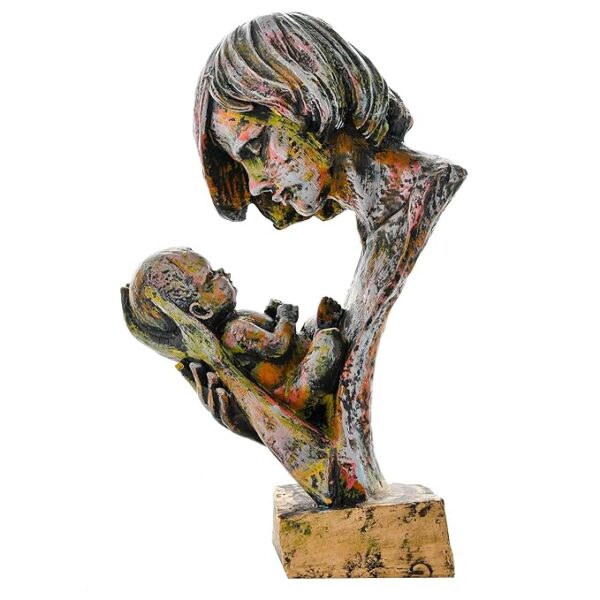 Handpainted Decorative Family Figurine - Antique Human Face Idols & Showpiece for Home Decor and Gifting - Image 4