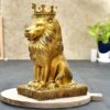 Majestic Lion Statue with Crown