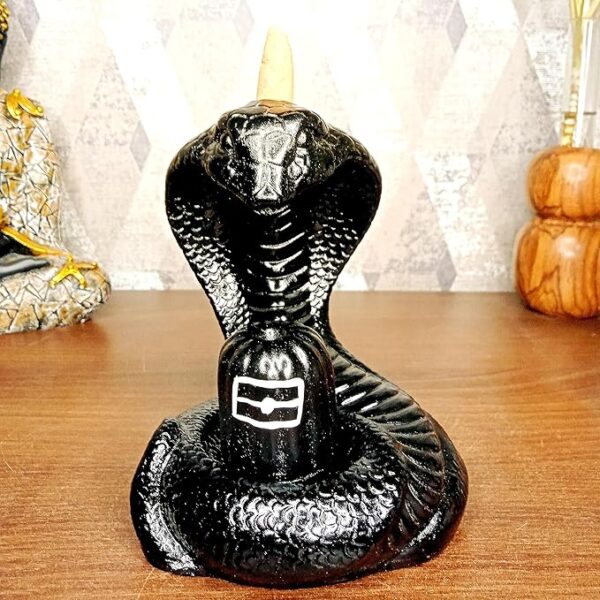 Handcrafted Snake Shiva Backflow Incense Holder with 10 Cones - Spiritual Smoke Figurine for Meditation & Home Décor - Image 2