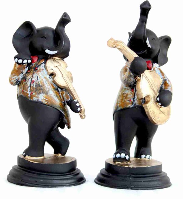 Handcrafted Set of 2 Dancing Ganesha with Musical Instrument - Image 5