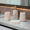 Ceramic Bathroom Accessories Set Ceramic - 4 Pieces Multicolor Bathroom Accessories Set Soap Dispenser, Toothbrush Holder, Tumbler, Soap Dish, The Best Gifting Choice (White) - Image 3