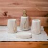Ceramic Bathroom Accessories Set Ceramic - 4 Pieces Multicolor Bathroom Accessories Set Soap Dispenser, Toothbrush Holder, Tumbler, Soap Dish, The Best Gifting Choice (White) - Image 2