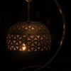 Vintage-Style Metal Lantern with 10in Tabletop, Handles, Tea Light & String Light Holder - Gold Finish