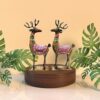 Handpainted Iron Deer Showpiece Set of 2 - Vibrant Decorative Tabletop Accent for Living Room, Office & Home Decor - Unique Gift Item