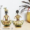 Home Decor Small Couple Musicians Tea Light, showpiece for Home Decor Multicolored Size- 8.5 inch