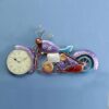 Hand-Painted Metal Bike Wall Clock in Blue - Unique Home & Office Decor Piece