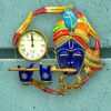 Krishna Multicolour Metal Iron Wall Clock – Stylish Home & Office Decor for Living Room, Bedroom, Dining Hall, Cafes, and Hotels