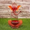 Hand-Painted Metal Lord Ganesha Tealight Candle Holder - Red | Perfect Home Décor & Diwali Gift